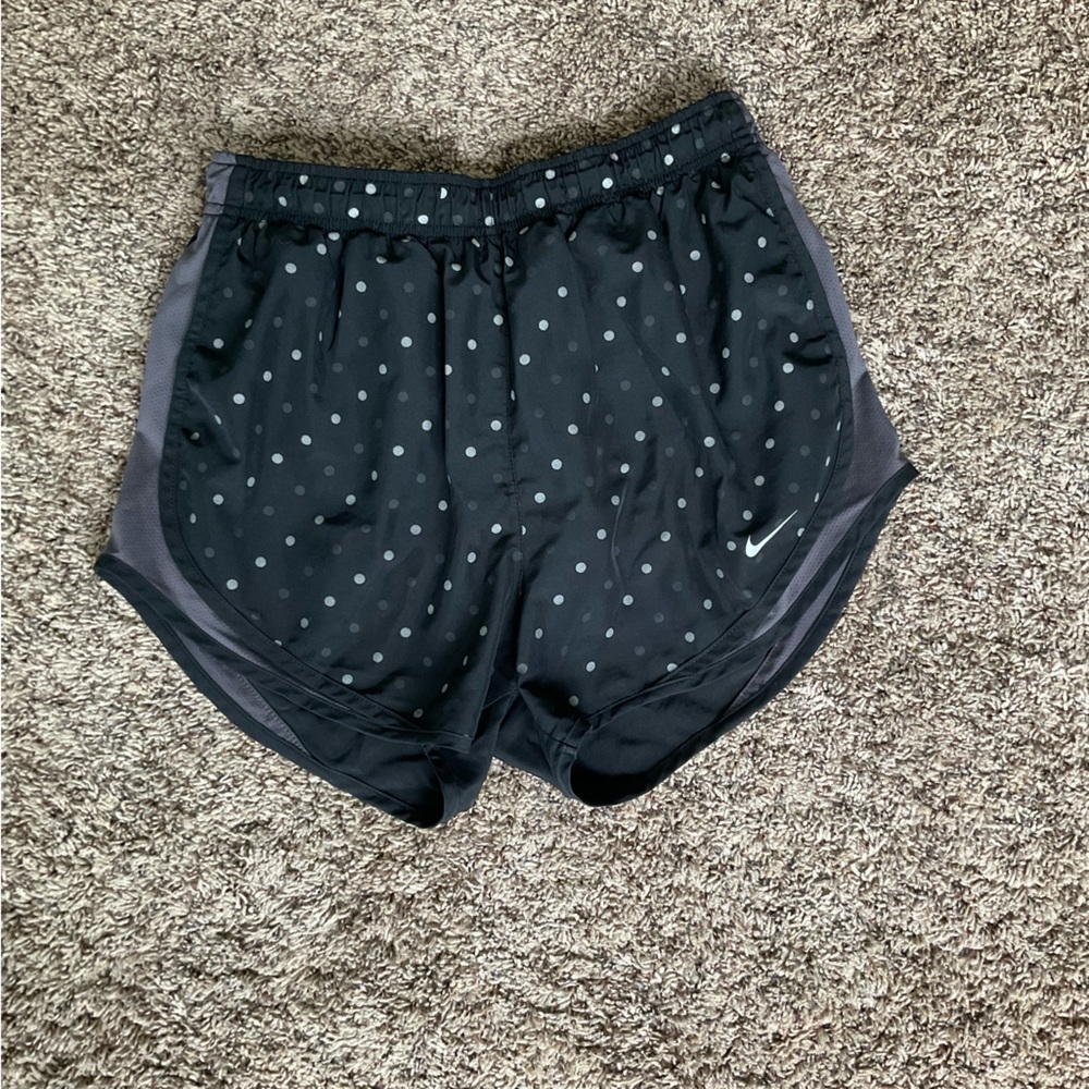 Black and silver polka dots nike running shorts size medium